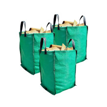 Garden Waste Bags with Handles (Pack of 3) 120 Litres Heavy Duty with Bottom Tip Handle - Reusable Garden Green Woven PP Sacks - Industrial Fabric Bag