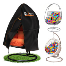 Enzeno Patio Hanging Egg Chair Cover, Outdoor Single seat Cocoon Swing Egg Chair Covers Waterproof with Zipper, 300D Heavy Duty Veranda Garden large