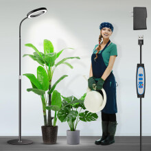 Garpsen Grow Lights for Indoor Plants, Full Spectrum LED Floor Plant Light with Stand, 3 Color Modes Grow Lamp with Timer 6/12/16H, 5 Dimmable Levels,