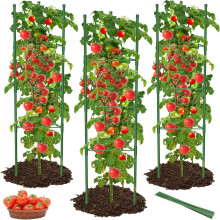 MYMULIKE 3Pack Tomato Support, 51 Inch Large Tomato Cages for Garden Trellis Vertical Climbing Plants Support, Tomato Stand, Rustproof Plant Trellis