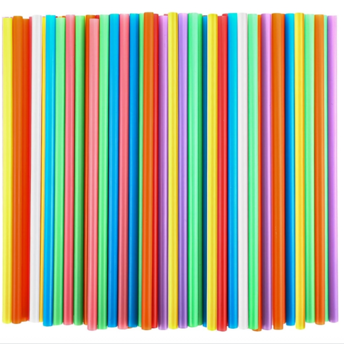 Färgglada sugrör i plast, 100 st, 8,26 tum
