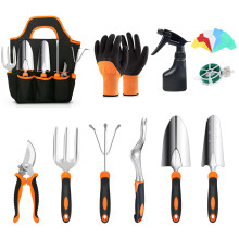 ABRFC Garden Tool Set, 11 Pieces Aluminum Heavy Duty Gardening Kit Gardening Gifts for Women & Men Garden Tool Set with Spray-Bottle, Bag, Gloves