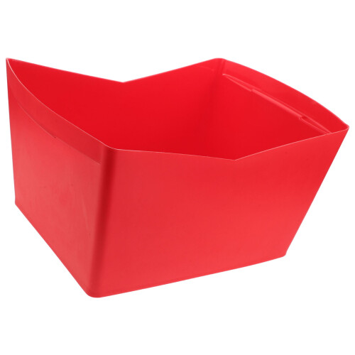 Cubitera de plástico rojo para bebidas y comida.