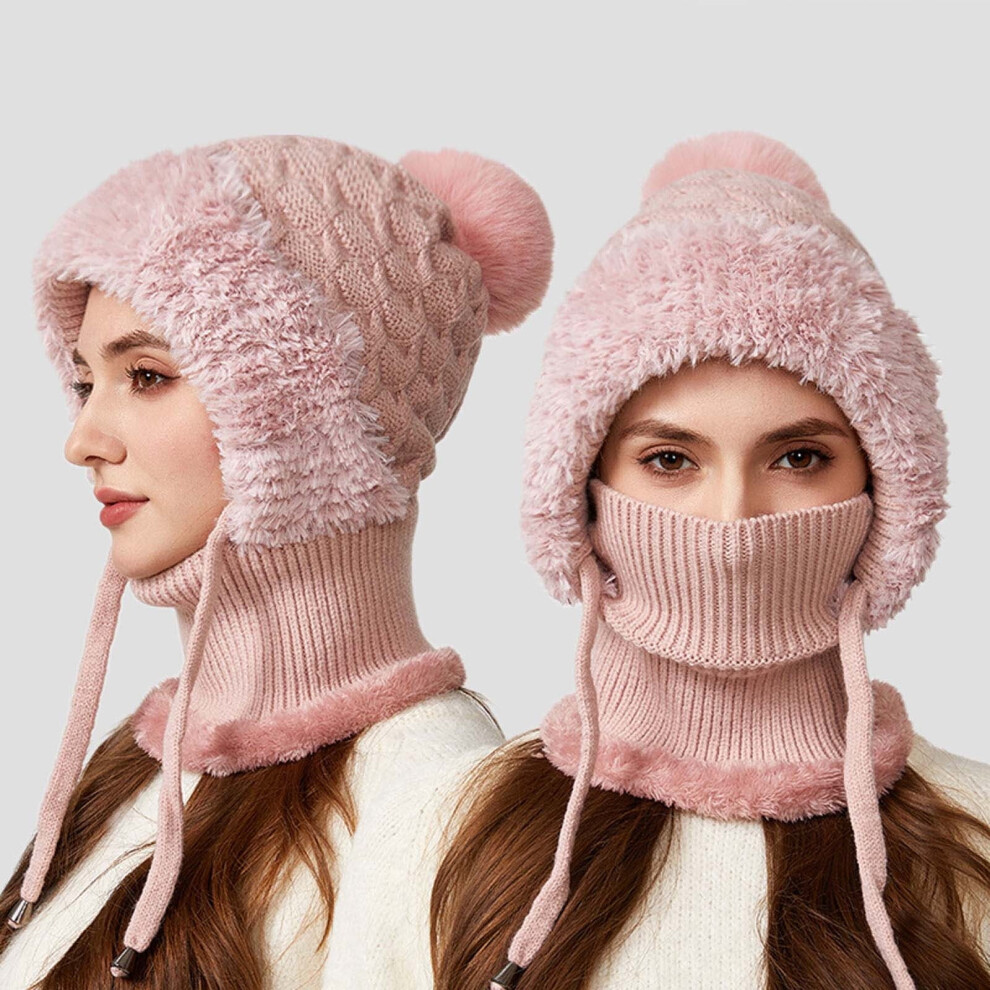 Winter Knit Balaclava Scarf Mask Fleece-Lined Windproof 962125516067