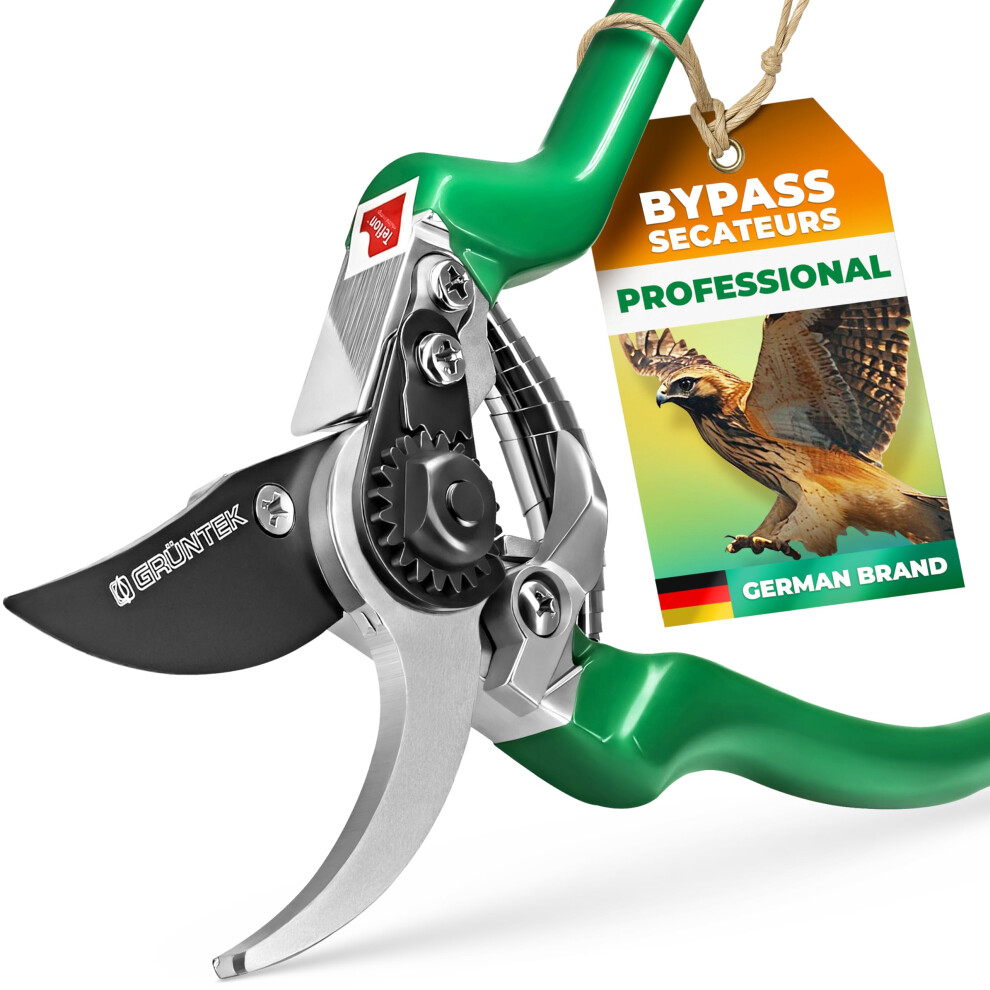 Gr?Ntek Professional Bypass Secateurs Falke ? Sk5 Teflon-Coated Blade 48Mm | Ergonomic Garden Pruning Shears For Precise Cutting 8000003824162