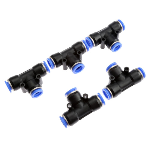 Plast T-forbindelse pneumatisk fitting 5 stk. PE4-16mm