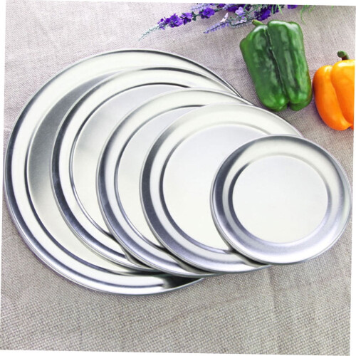 Assadeira redonda de alumínio resistente ao desgaste, 45 cm (18 polegadas), para pizza, ideal para uso na cozinha. 2
