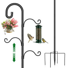 Bird Feeders Hanging Station,195cm Free Standing Bird Feeder Poles, Heavy Duty Feeding Stand, Shepherds Hooks Crook for The Garden Lights Basket