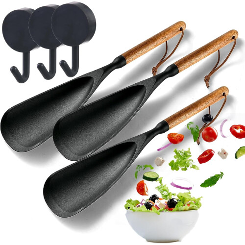 Silikonspatel-Löffel 2-in-1, hitzebeständig, 32 cm