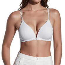 French triangular seamless bra for women white wire-free