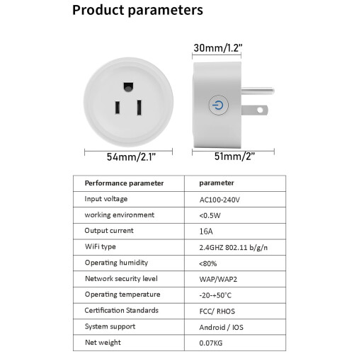 Smart Plug WiFi Socket16A Tuya Alexa Google Home2Pack 1
