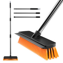 JiveSnip Garden Broom Heavy Duty with Rubber scraper Outdoor Yard Brush for Sweeping Patio, Driveway, Deck, and Garden?10.2in?