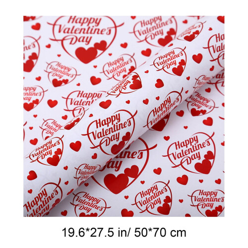 Heart Shape Printed Wrapping Paper 10 Sheets 2