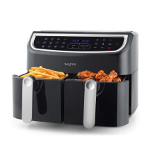 Salter EK4548 Dual Air Fryer - Double Drawer, 2 XL Non-Stick Cooking Trays, Sync & Match Cook Function, Independent Cooking, 8.2L, Sensor Touch