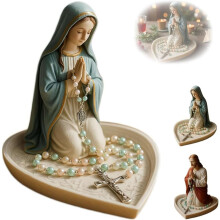 Support pour chapelet, colliers et bagues, inspiré de la Vierge Marie