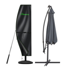 BEEWAY Garden Parasol Cover Waterproof, Outdoor Cantilever Parasol Cover with Zipper and Rod Fit for 1m to 3m Banana Patio Umbrella - 210D Oxford