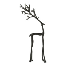 Estatua de reno negro, decoración navideña moderna impresa en 3D