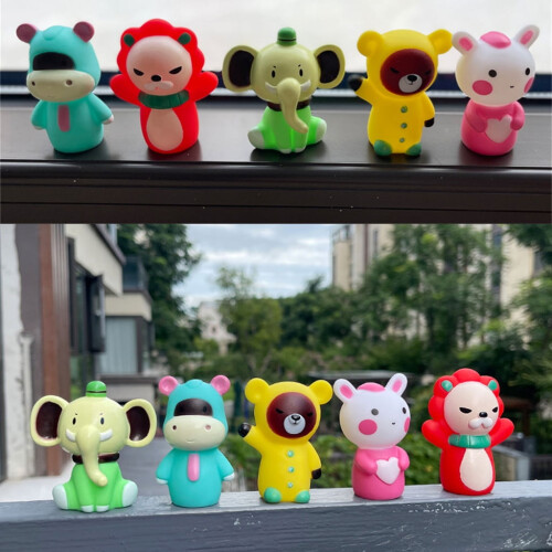 Gummi-Tierfingerpuppen, 5er-Pack 2