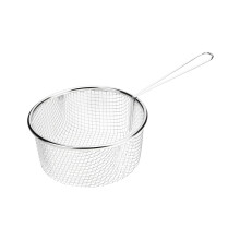 Pendeford Housewares Chip Frying Basket with Handle - Stainless Steel Frying Pan - Deep Fryer for Straining French Fries and Various Foods - 8 Inch