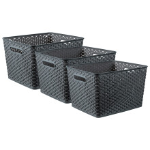 CURVER My Style Basket, Dark Grey, 3x 18 L