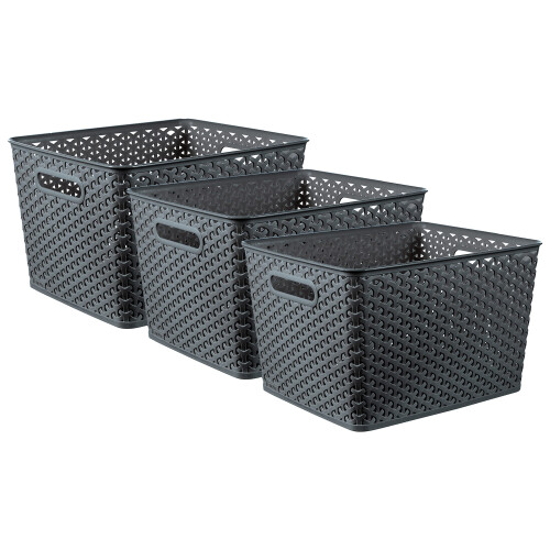 Curver CURVER My Style Basket, Dark Grey, 3x 18 L