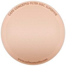 CAFE CONCETTO Filter for use in AeroPress Go/AeroPress Coffee Makers - Disc Superfine - Reusable - Premium Coated Stainless Steel (Rose Gold, Metal) -