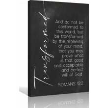 Romains 12:2 - Affiche sur toile avec verset biblique