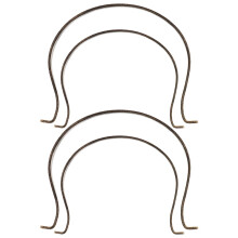 Ensemble de 4 poignées de théière en acier inoxydable marron clair