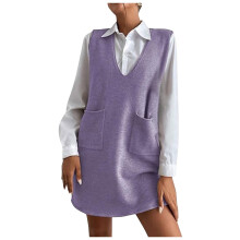 Women's Sleeveless Sweater Vest Purple M