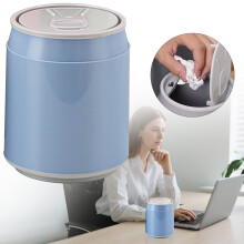 Mini-Tischmülleimer mit Deckel – 5 l, blauer Kunststoff