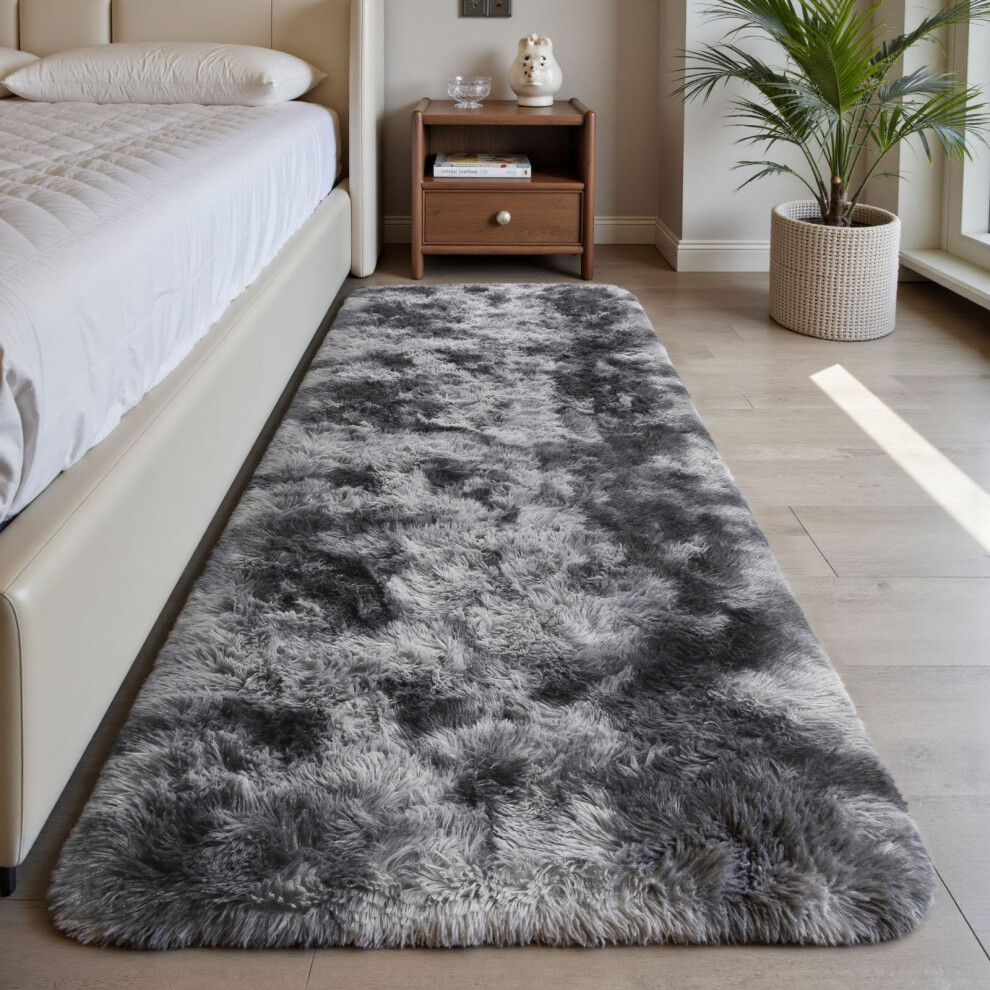 Rugs Living Room 60X120cm, Runner Rug For Bedroom, Washable Anti Slip Fluffy Rug Shaggy Soft Modern Floor Carpets Mat Beside Rugs For Grey Sour Lemon