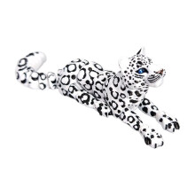 Statuetta di leopardo delle nevi stampata in 3D con articolazioni mobili