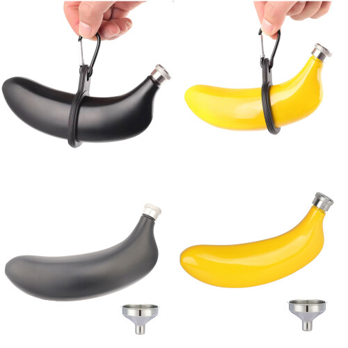 Artistic Banana Shaped Flask With 5Oz Capacity Stainless-5 1