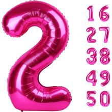 Balon folie numărul 2, roz, 40 de inci