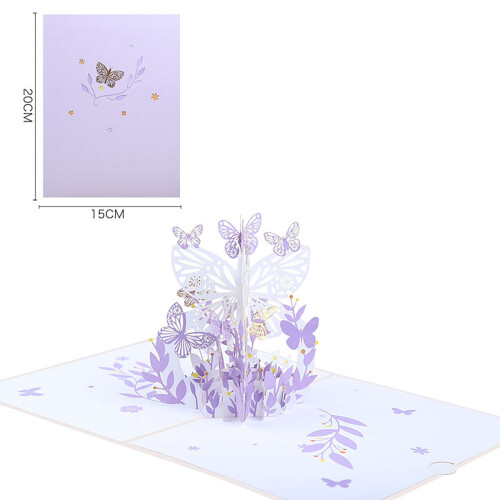 Biglietto d'auguri 3D a forma di farfalla pop-up 2