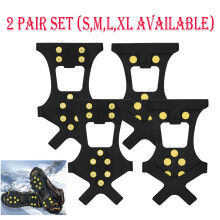 Ice Cleats for Snow and Ice Non-Overshoe Stretch Fit 2 Pair