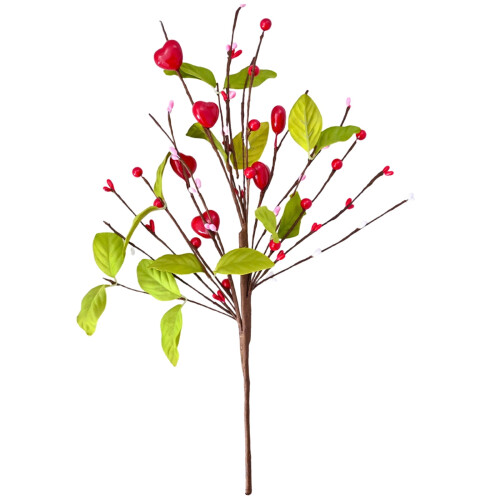 Valentine's Day Artificial Flower Picks Red Heart Design 1