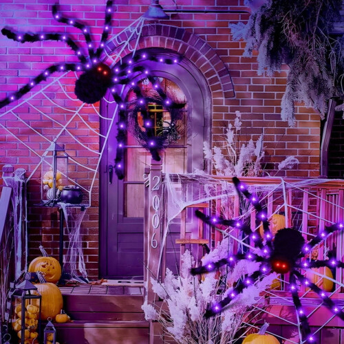 Giant Glowing Plush Spider Decor 59 in 1
