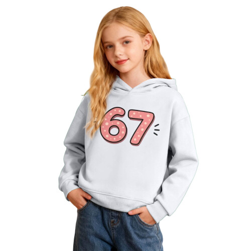 Barnas langermede hettegenser med trykk (2-14 år)