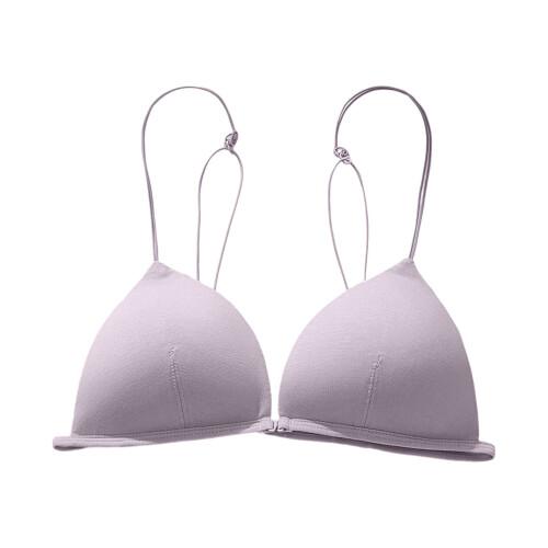French triangular seamless bra for women grey wire-free 2