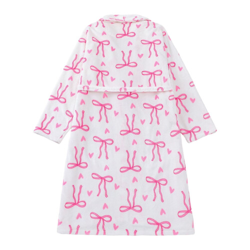 Soft Flannel Winter Robe For Cozy Warm Fleece Bathrobe With Print Pattern 1
