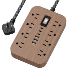 Listwa zasilająca Walnut 6 gniazd AC 3 porty USB 10 stóp