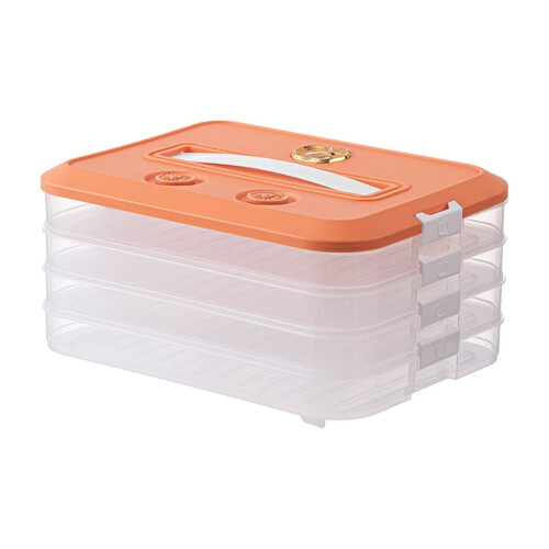 Food Storage Containers with Lids,Cookie Storage Containers,Good Sealing Dumpling Box,Stackable Snack Container,Time Recoder 1