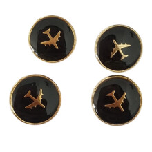 Lufthavnsuniformknapper i legering (4 stk.)