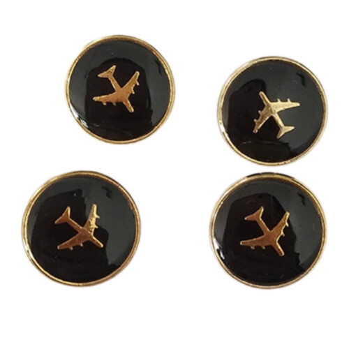 Lufthavnsuniformknapper i legering (4 stk.)
