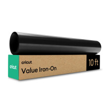 Cricut HTV Heat Transfer Vinyl | 3 m | Black | Iron-On HTV Vinyl for Fabric, Perfect for Custom T-Shirts & DIY Clothing