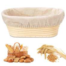 Bread Proofing Basket, Banneton Basket Sourdough Proofing Baskets, Proofing Bowls with Liners for Professional and Home Bakers(9 inch,Oval)