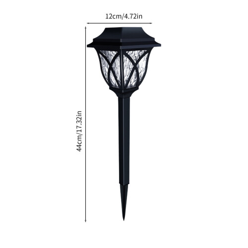 Luminárias solares de jardim externas à prova d'água, pacote com 2 unidades, 44 x 12 cm (17,3 x 4,7 polegadas) 2