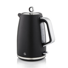 Swan Serenity SK14017BLK 1.7 Litre Kettle with Quick Boiling, 360-Degree Base, Boil Dry Protection, Water Level Indicator, Non-Slip Feet, 3000W, Black