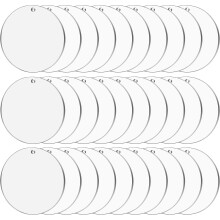 10 cm klare akryl ornamentemner, 30 stk., runde skiver